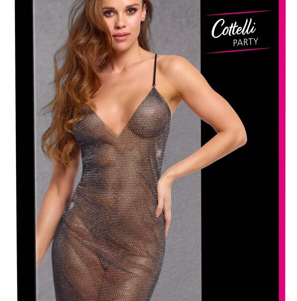 ROBE PAILLETTE TRANSPARENTE NOIR