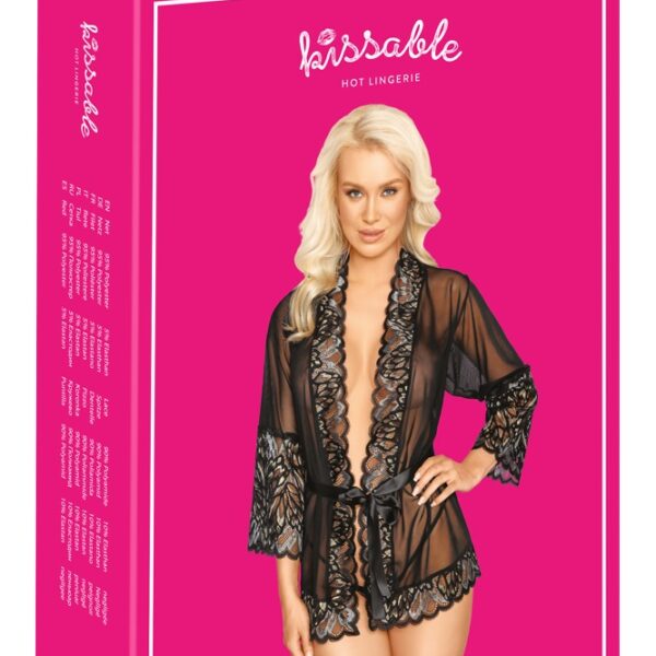 KIMONO EN DENTELLE NOIR